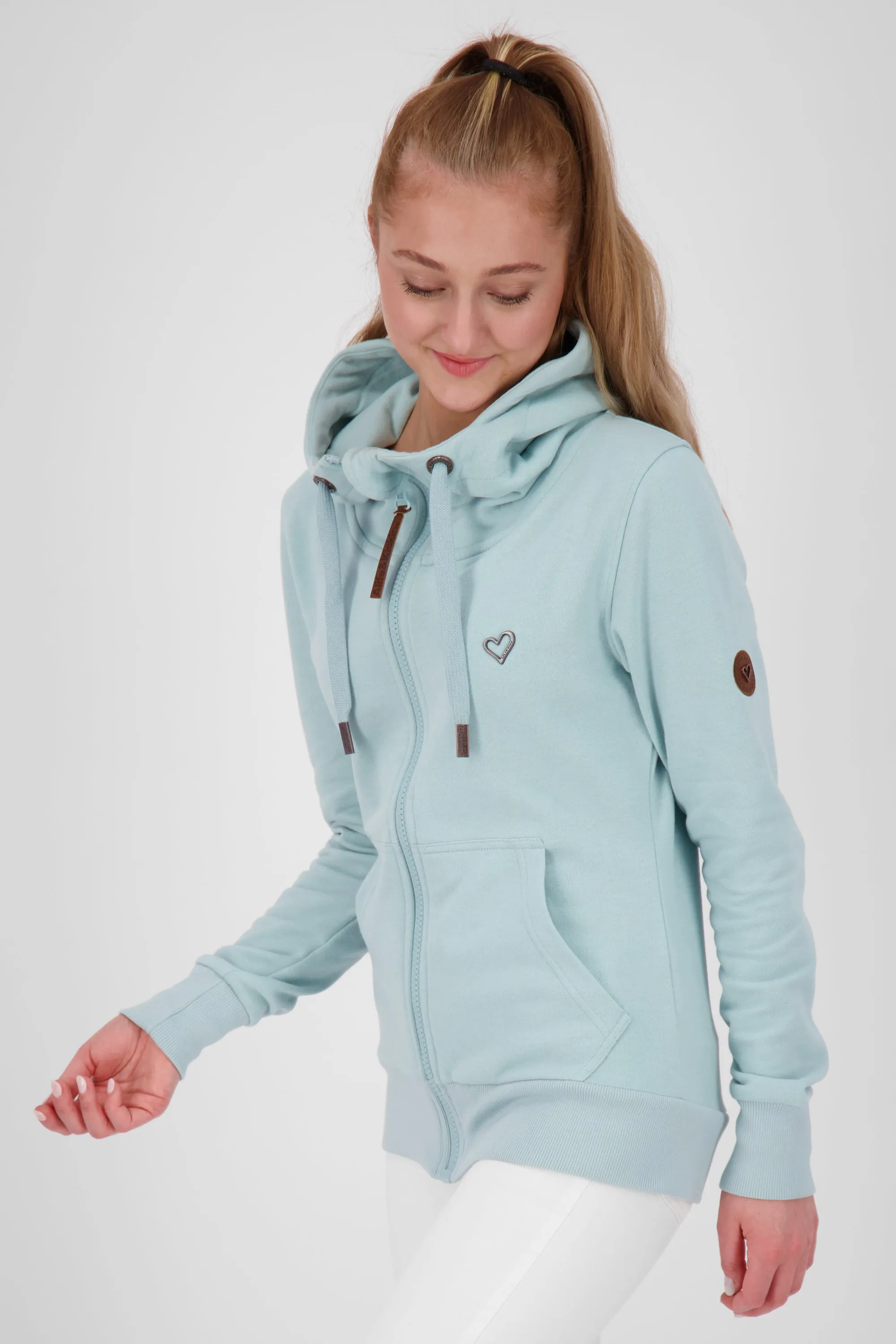 YasminAK A Hooded Sweat Jacket Hellblau