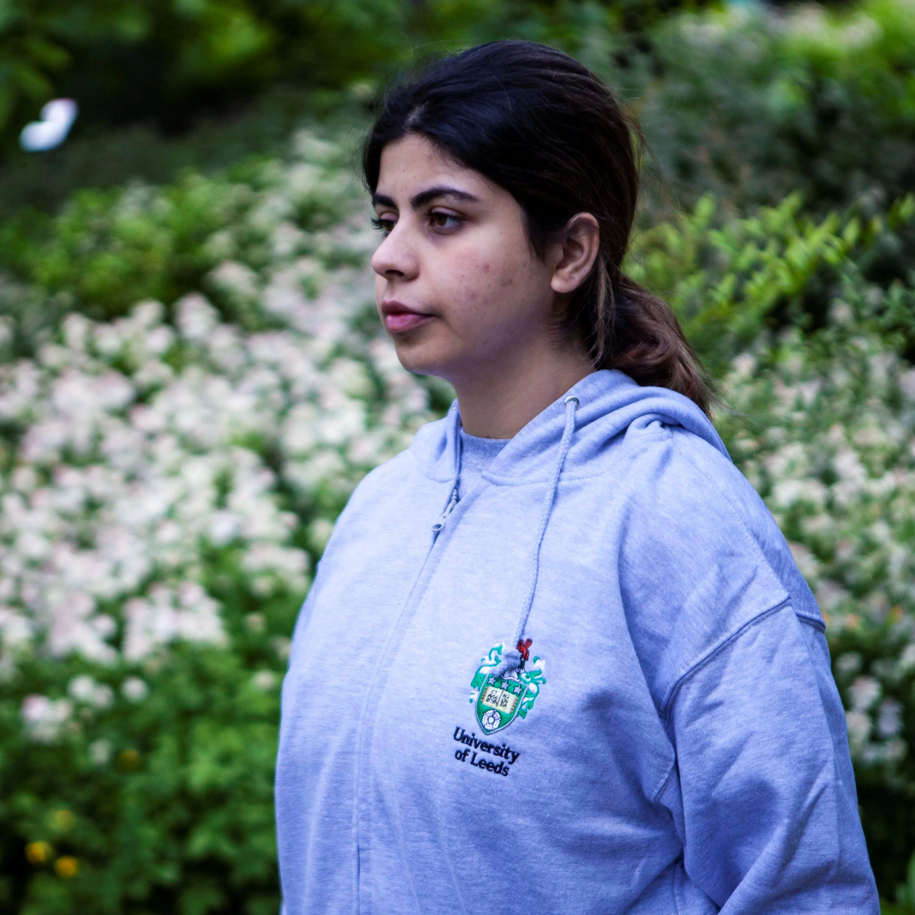 Zip Hoodie with Embroidered Crest